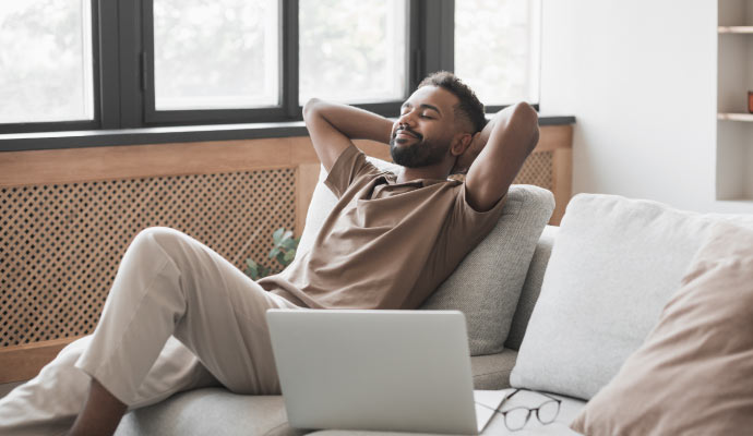 A person relaxing in a room