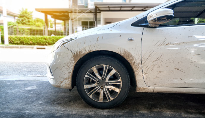 Visible dirt on a vehicle