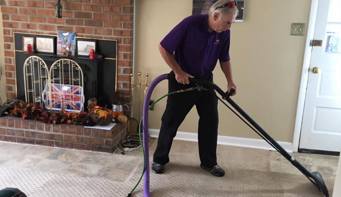 Carpet cleaning using equipment