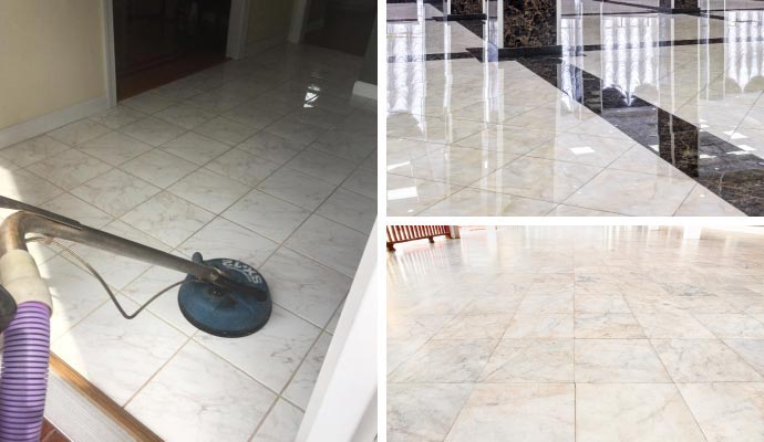 Collage of different grout services