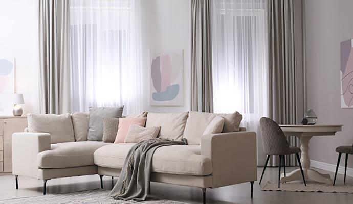 Clean multi-piece sectional sofa